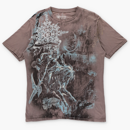 RESURGE Light Blue & Brown Y2K Style USA Made TShirt (M)