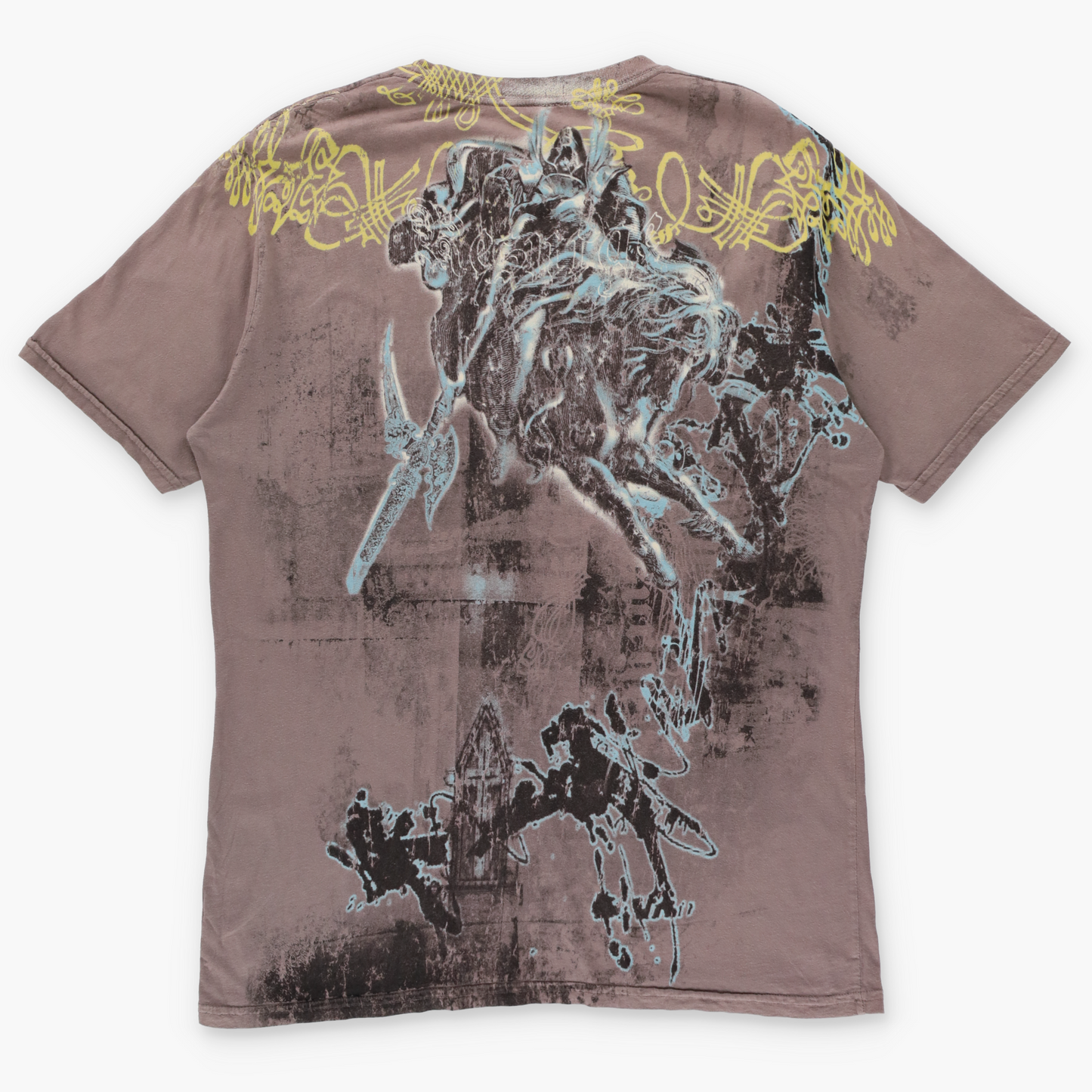 RESURGE Light Blue & Brown Y2K Style USA Made TShirt (M)