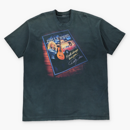 Dolly Parton Single Stitch 'Dollywood' Tour Double Sided Dark Grey T-Shirt (XXL)