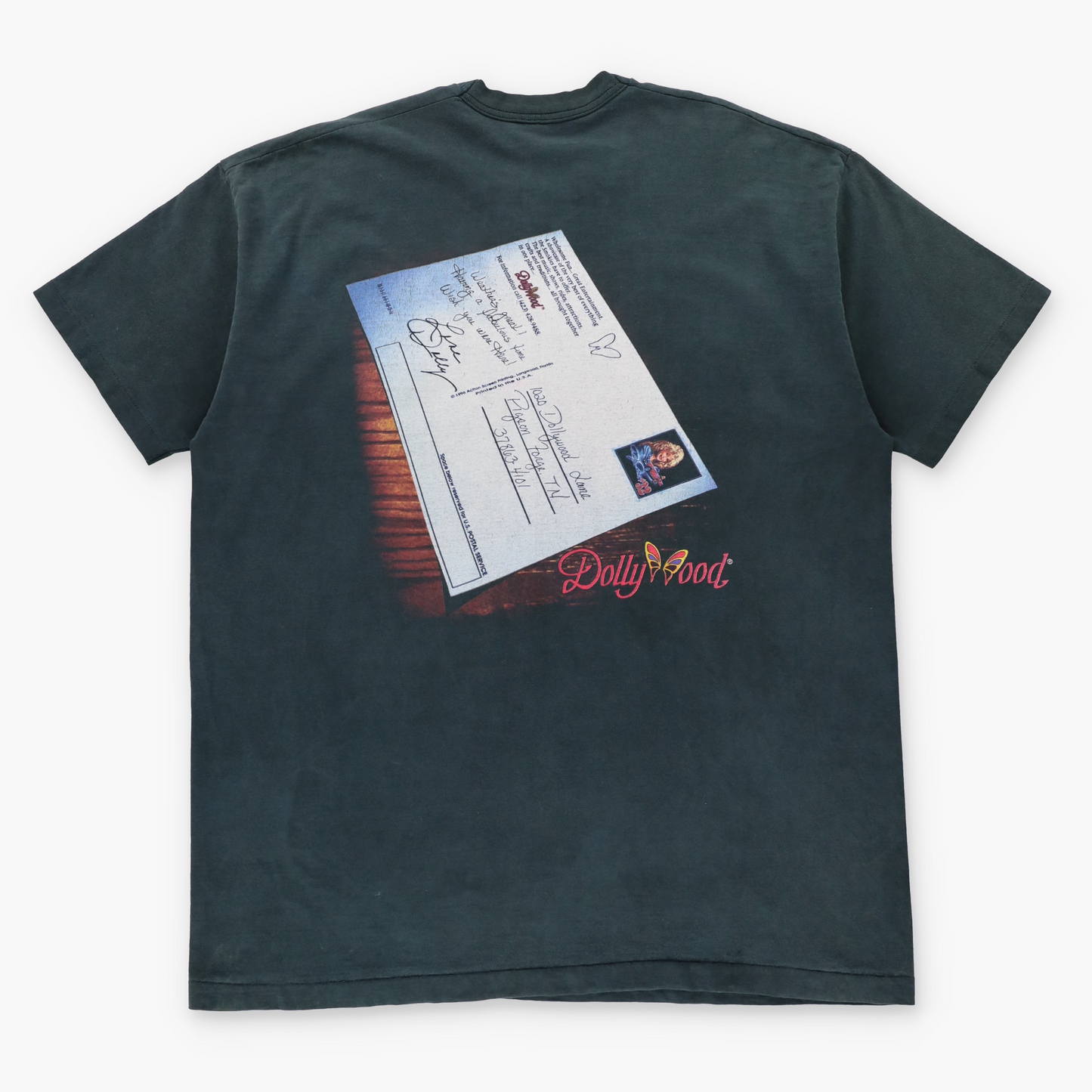 Dolly Parton Single Stitch 'Dollywood' Tour Double Sided Dark Grey T-Shirt (XXL)