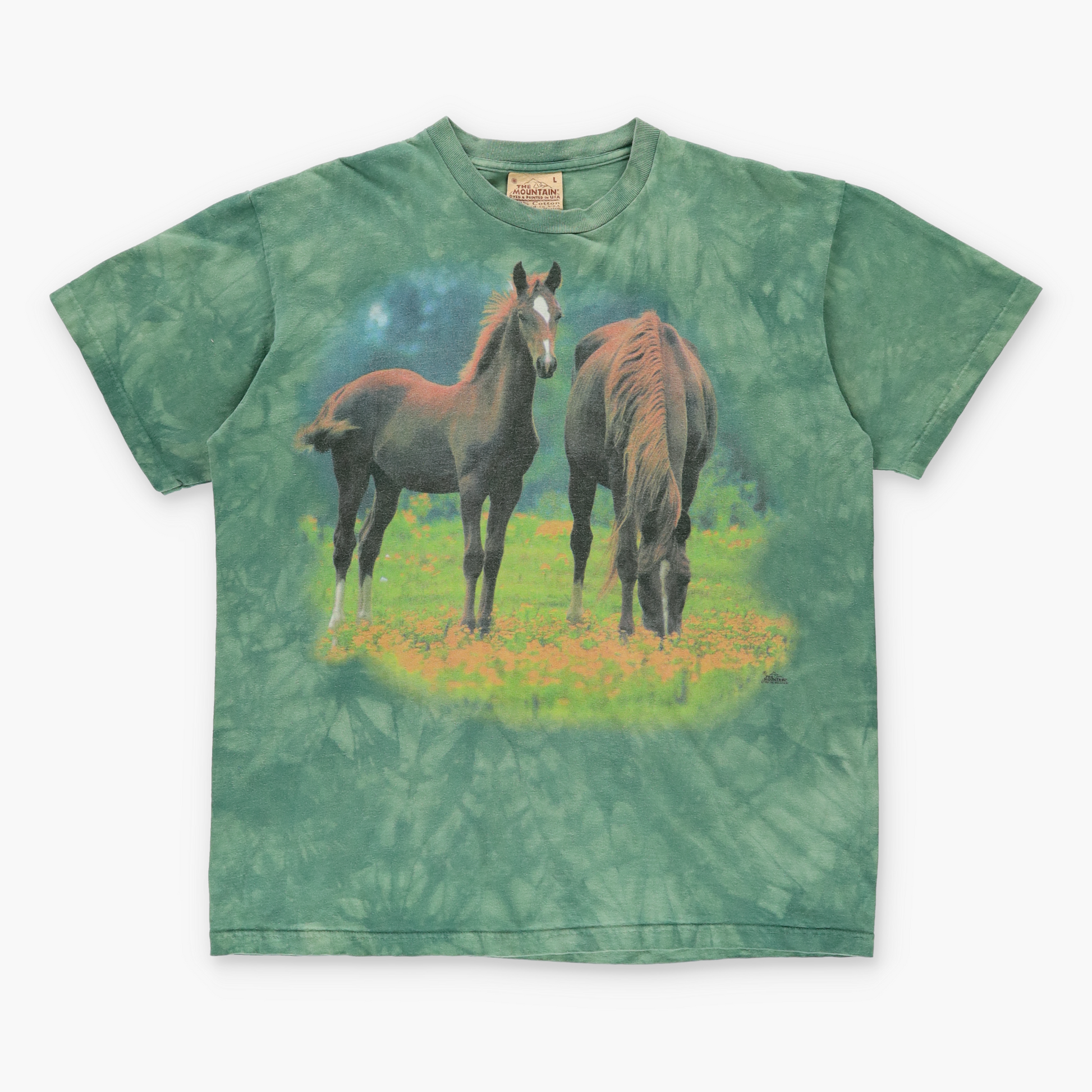 Vintage THE MOUNTAIN Two Horses Field USA Made Tie-Dye T-Shirt (L) Vintage Sole Melbourne