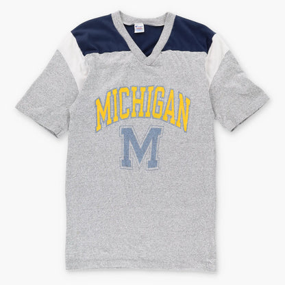 Vintage CHAMPION Michigan University 50/50 Grey Football T-Shirt (XS-S)