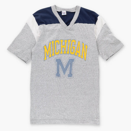 Vintage CHAMPION Michigan University 50/50 Grey Football T-Shirt (XS-S)