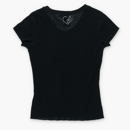 HARLEY DAVIDSON Rhinestone Winged Heart Logo T-Shirt (Women's S)