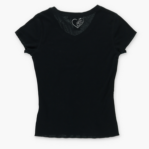 HARLEY DAVIDSON Rhinestone Winged Heart Logo T-Shirt (Women's S)