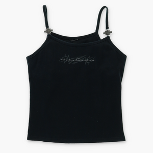 HARLEY DAVIDSON Y2K Logo Charm Shelf Bra Cami Tank Top (Women's M)