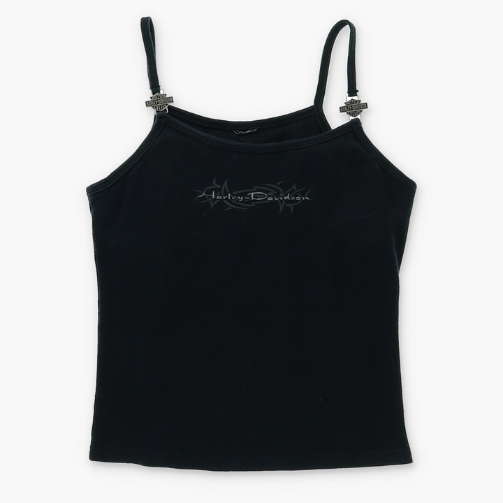 HARLEY DAVIDSON Y2K Logo Charm Shelf Bra Cami Tank Top (Women's M)