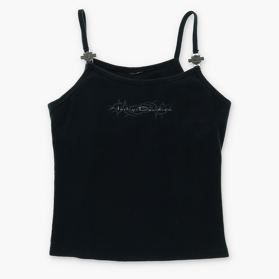 HARLEY DAVIDSON Y2K Logo Charm Shelf Bra Cami Tank Top (Women's M)