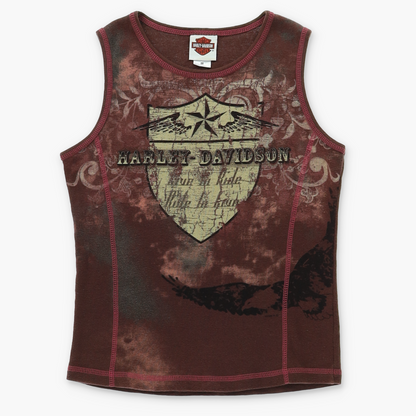 HARLEY DAVIDSON "Live to Ride" Western Y2K Tank Top (Women's M)
