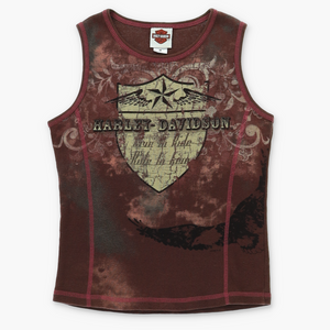 HARLEY DAVIDSON "Live to Ride" Western Y2K Tank Top (Women's M)