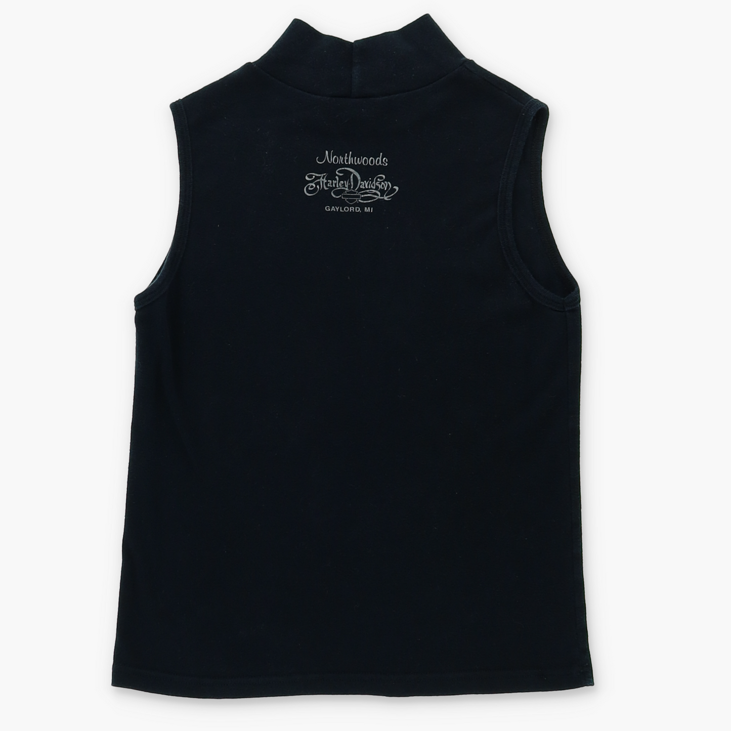 HARLEY DAVIDSON Embellished Logo Mock Neck Tank Top USA Made (Women's XL)