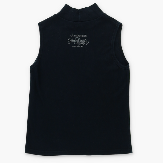 HARLEY DAVIDSON Embellished Logo Mock Neck Tank Top USA Made (Women's XL)