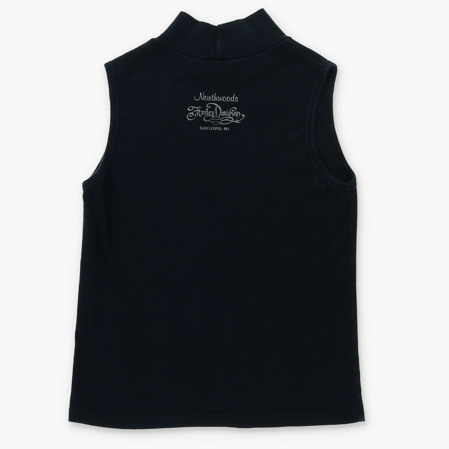 HARLEY DAVIDSON Embellished Logo Mock Neck Tank Top USA Made (Women's XL)
