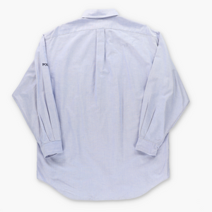 RALPH LAUREN POLO  Embroidered Logo Light Blue Button Up Shirt (XXXL)