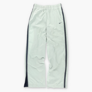 NIKE Striped Swoosh Logo Lined Track Silver Pants (S)