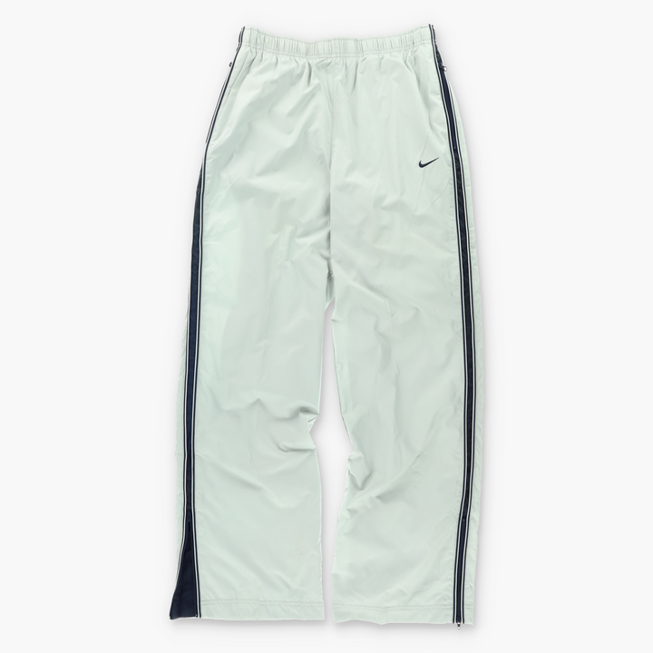 NIKE Striped Swoosh Logo Lined Track Silver Pants (S)