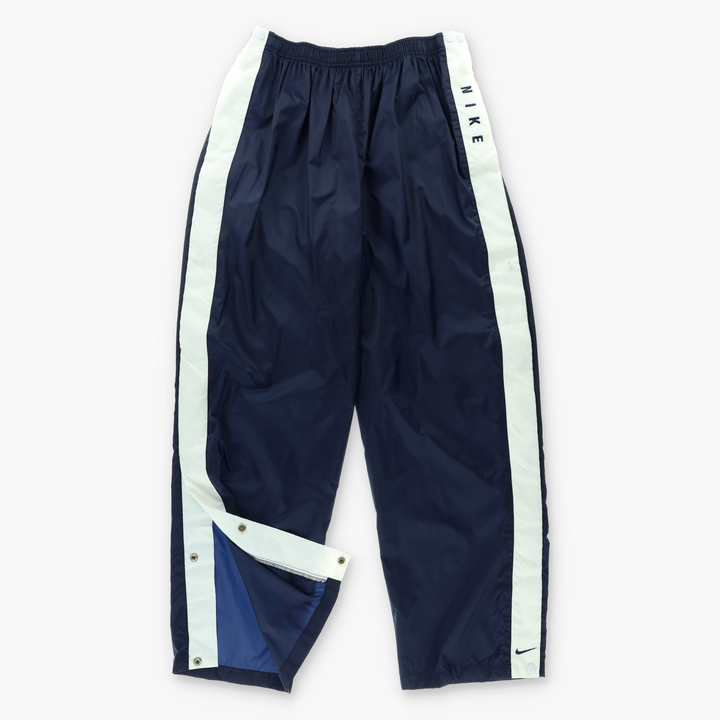 NIKE Dark Navy Blue Logo Tear Away Snap Track Pants (L-XL)