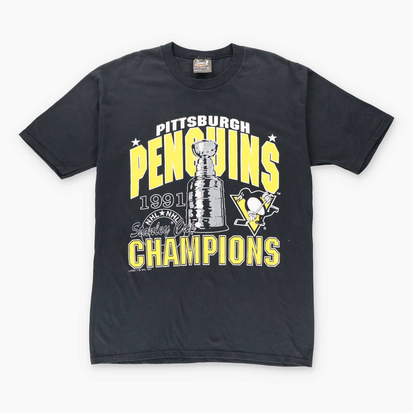 Vintage 1991 Pittsburgh Penguins NHL 50/50 USA Made Black Hockey T-Shirt (XL) Vintage Sole Melbourne