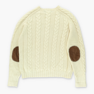 Vintage RALPH LAUREN POLO Cream Cable Knit Fisherman Sweater (L)