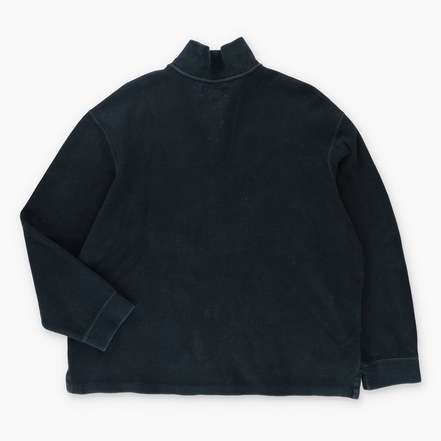 RALPH LAUREN POLO Washed Black 1/4 Zip Knit Sweater (XXL)