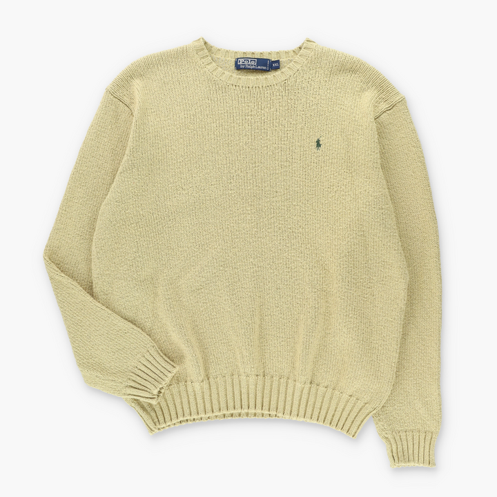 RALPH LAUREN POLO Beige Terry Cloth Knit Sweater (XL-XXL)