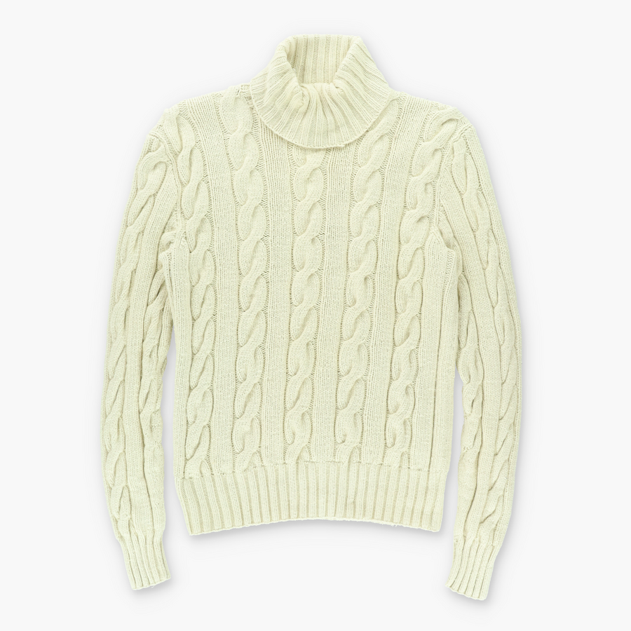 RALPH LAUREN POLO Fisherman Turtle Neck Hand Knit Sweater (M)