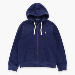 RALPH LAUREN POLO Navy Blue Full Zip Hoodie Sweatshirt (L)