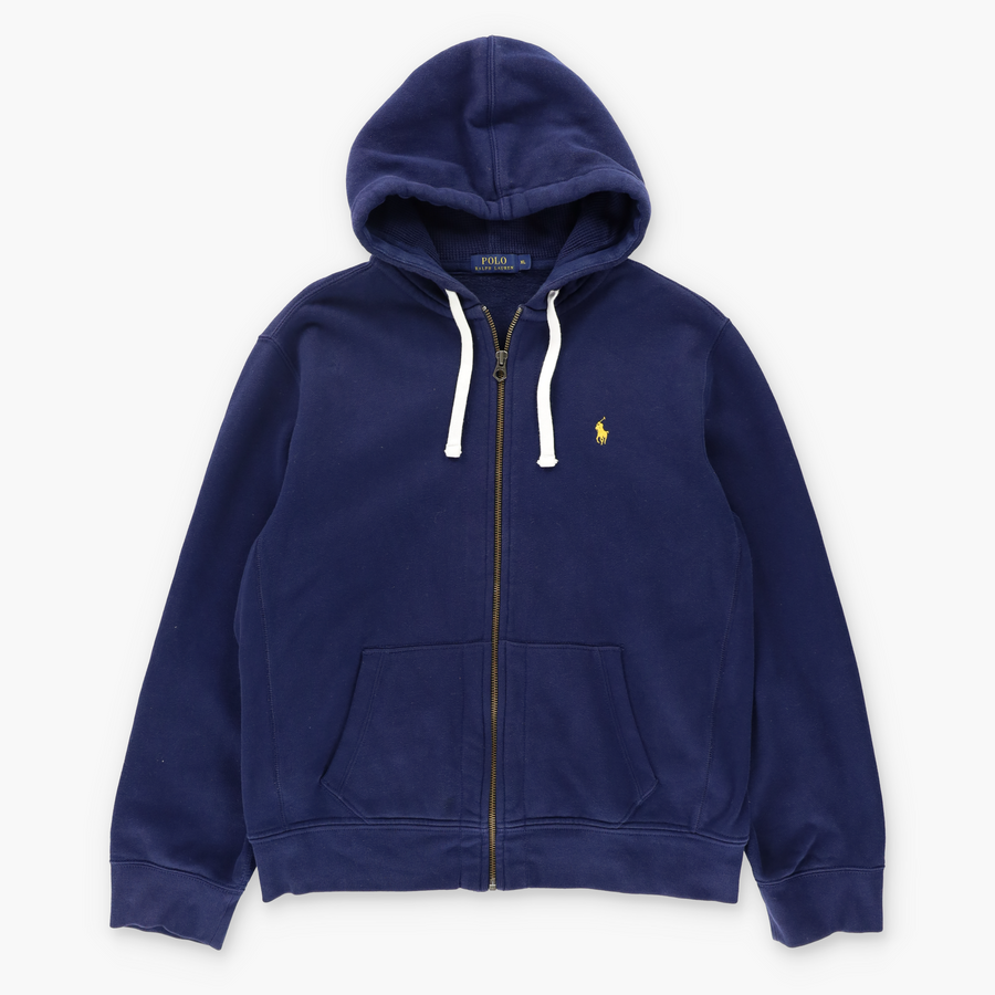 RALPH LAUREN POLO Navy Blue Full Zip Hoodie Sweatshirt (L)