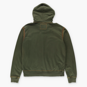 TRUE RELIGION Khaki Double Stitch Full Zip Y2K Hoodie Sweatshirt (XXL-XXXL)