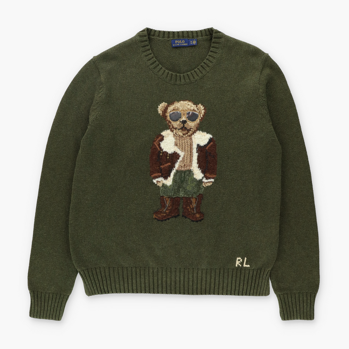 RALPH LAUREN POLO Aviator Bear Knit Sweater (XL)