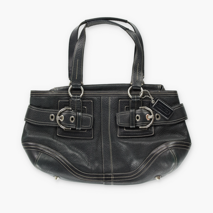 COACH 'Hampton Satchel' 02764 Back Pebble Leather Tote Bag