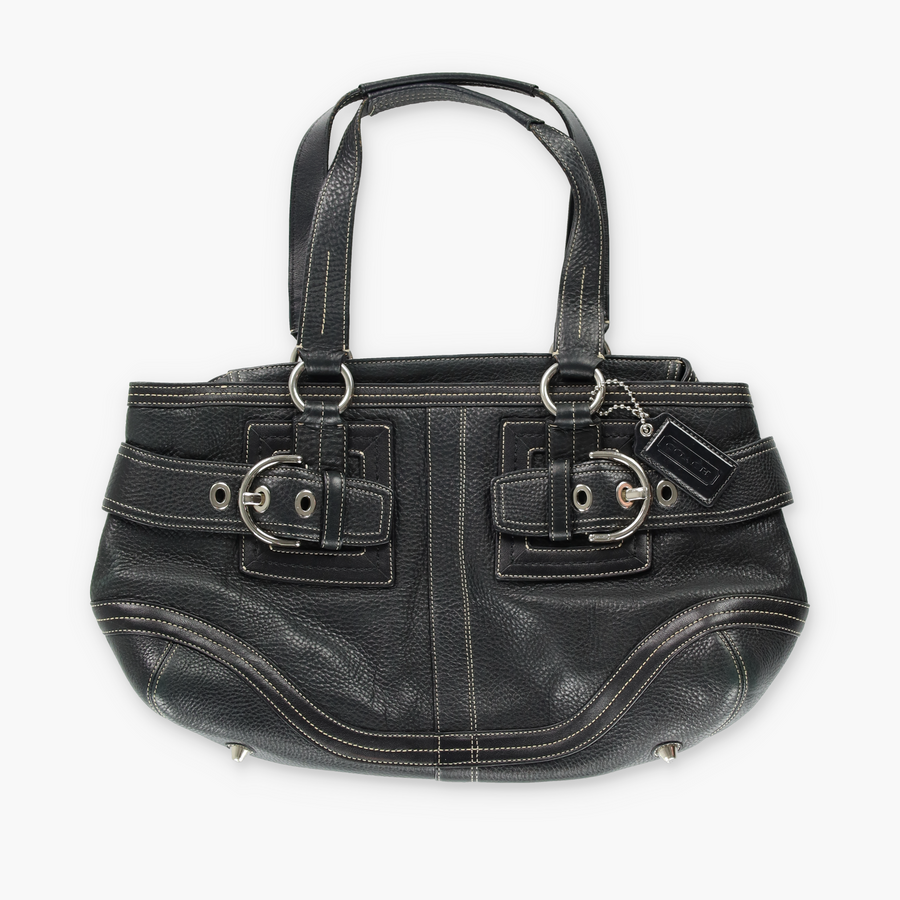 COACH 'Hampton Satchel' 02764 Back Pebble Leather Tote Bag