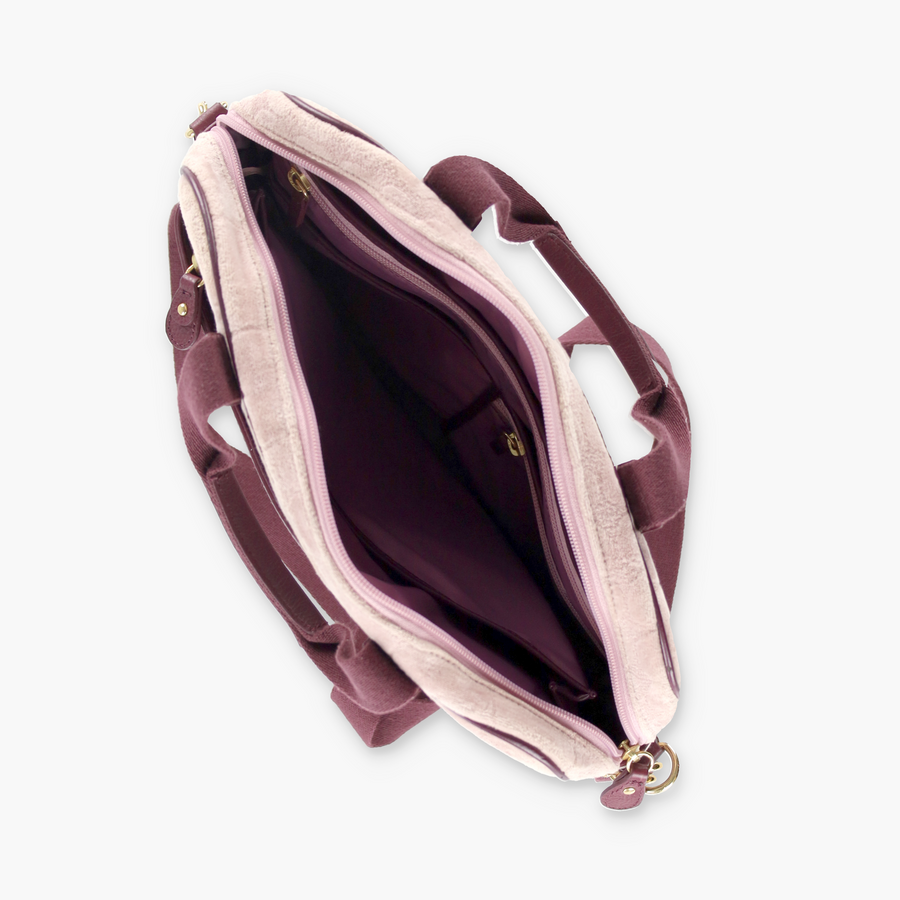 JUICY COUTURE Pink Velour Messenger Laptop Bag