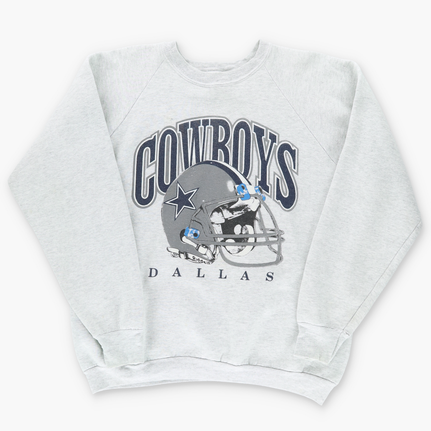 DALLAS COWBOYS NFL Football Helmet USA Made 50/50 Grey Sweatshirt (L)
