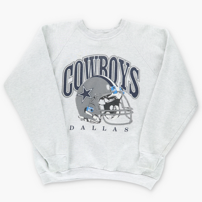 DALLAS COWBOYS NFL Football Helmet USA Made 50/50 Grey Sweatshirt (L)