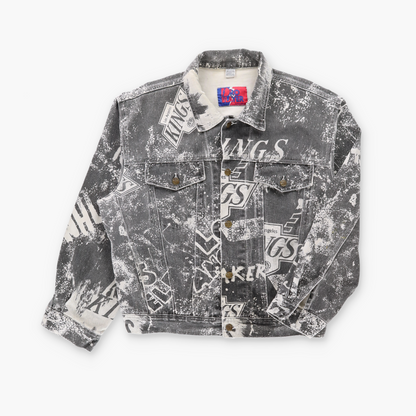 Los Angeles Kings NHL All Over Print PRO LAYER Denim Jacket (L)