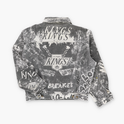 Los Angeles Kings NHL All Over Print PRO LAYER Denim Jacket (L)