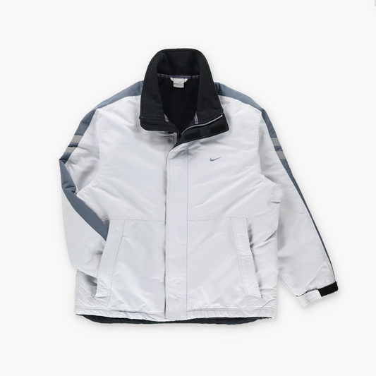 NIKE Fleece Lined Light Grey Reflective Sleeve Full Zip Jacket (L-XL)