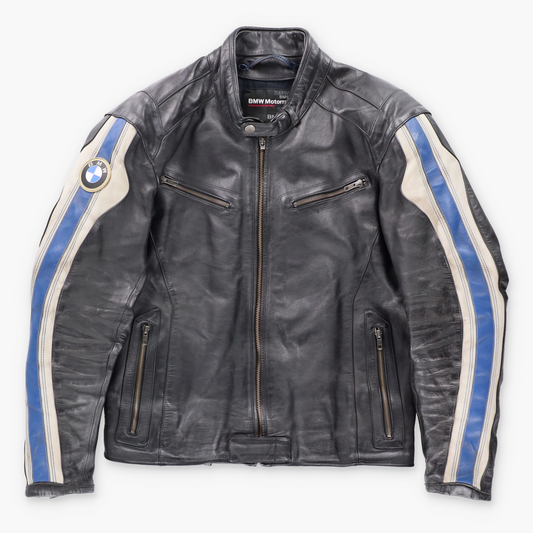 BMW MOTORRAD Logo Patch Leather Motorcycle Jacket (M) ***COCO Vintage Sole Melbourne