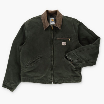 CARHARRT J97 MOS 'Detroit' Blanket Lined Khaki & Brown Canvas Jacket (L)