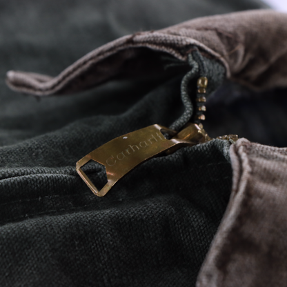CARHARRT J97 MOS 'Detroit' Blanket Lined Khaki & Brown Canvas Jacket (L)