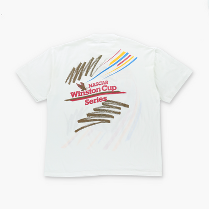 Winston Cup Series Michigan 1992 White Front Pocket NASCAR Single Stitch T-Shirt (L)