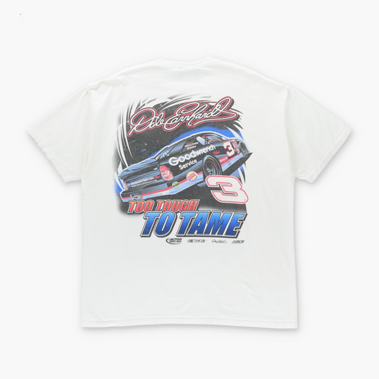 Dale Earnhardt The Intimidator "Too Tough To Tame" NASCAR White USA Made CHASE AUTHENTICS T-Shirt (L-XL)