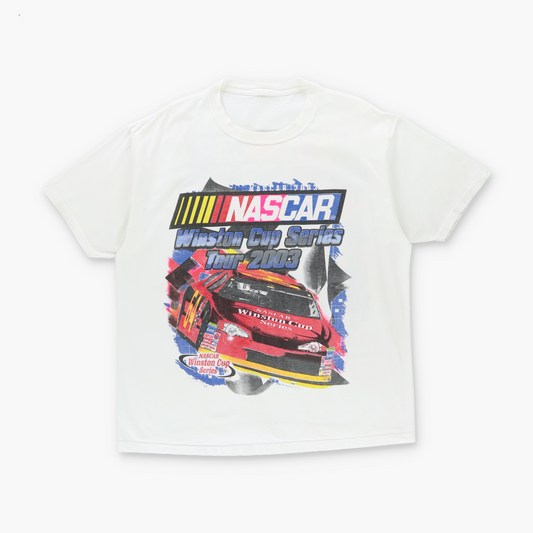 "NASCAR Winston Cup Series Tour 2003" White Double Sided Racing T-Shirt (XL-XXL)