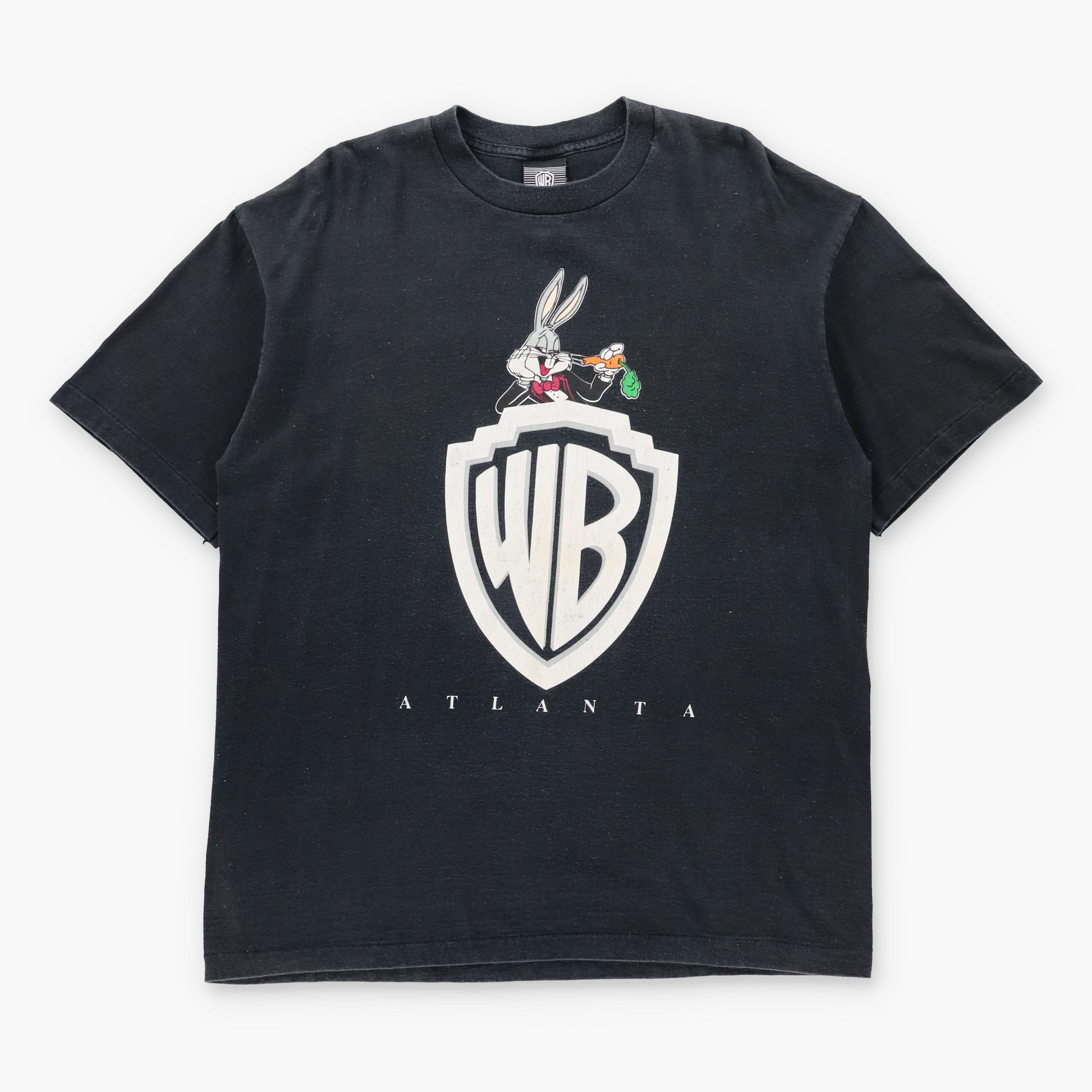 Vintage WARNER BROTHERS Bugs Bunny USA Made Black Single Stitch Atlanta Tee (XL) ***COCO Vintage Sole Melbourne