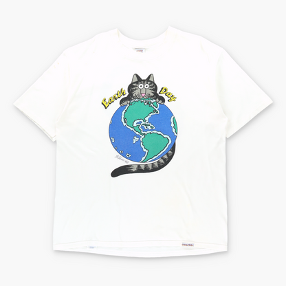 Earth Day "It's Not A Litter Box!" B. Kliban Cat Vintage 90s USA Made White Tee (L) ***COCO Vintage Sole Melbourne