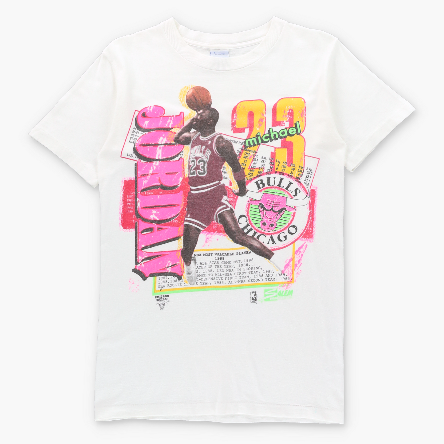 MICHAEL JORDAN Vintage NBA Chicago Bulls 1988 MVP White Single Stitch Basketball Tee (XS-S TALL) Vintage Sole Melbourne