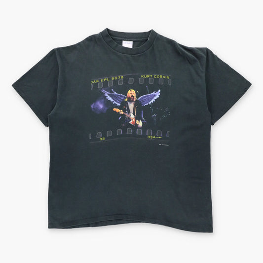 Vintage 1999 NIRVANA Kurt Cobain 'End Of Music' Single Stitch Grunge Band Tee (XL)