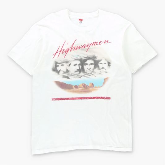 Vintage 1990 THE HIGHWAYMEN White USA Made Country Music Tour Single Stitch Tee (L-XL)
