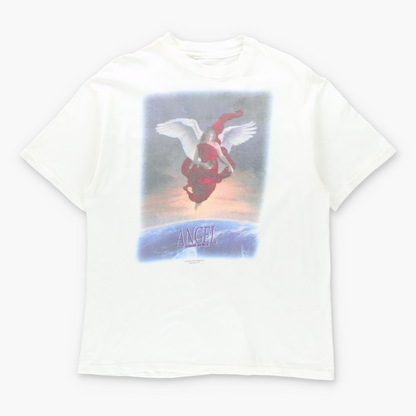 Vintage 90s ANGEL TIMES MAGAZINE Mihael White Single Stitch T-Shirt (L) Vintage Sole Melbourne